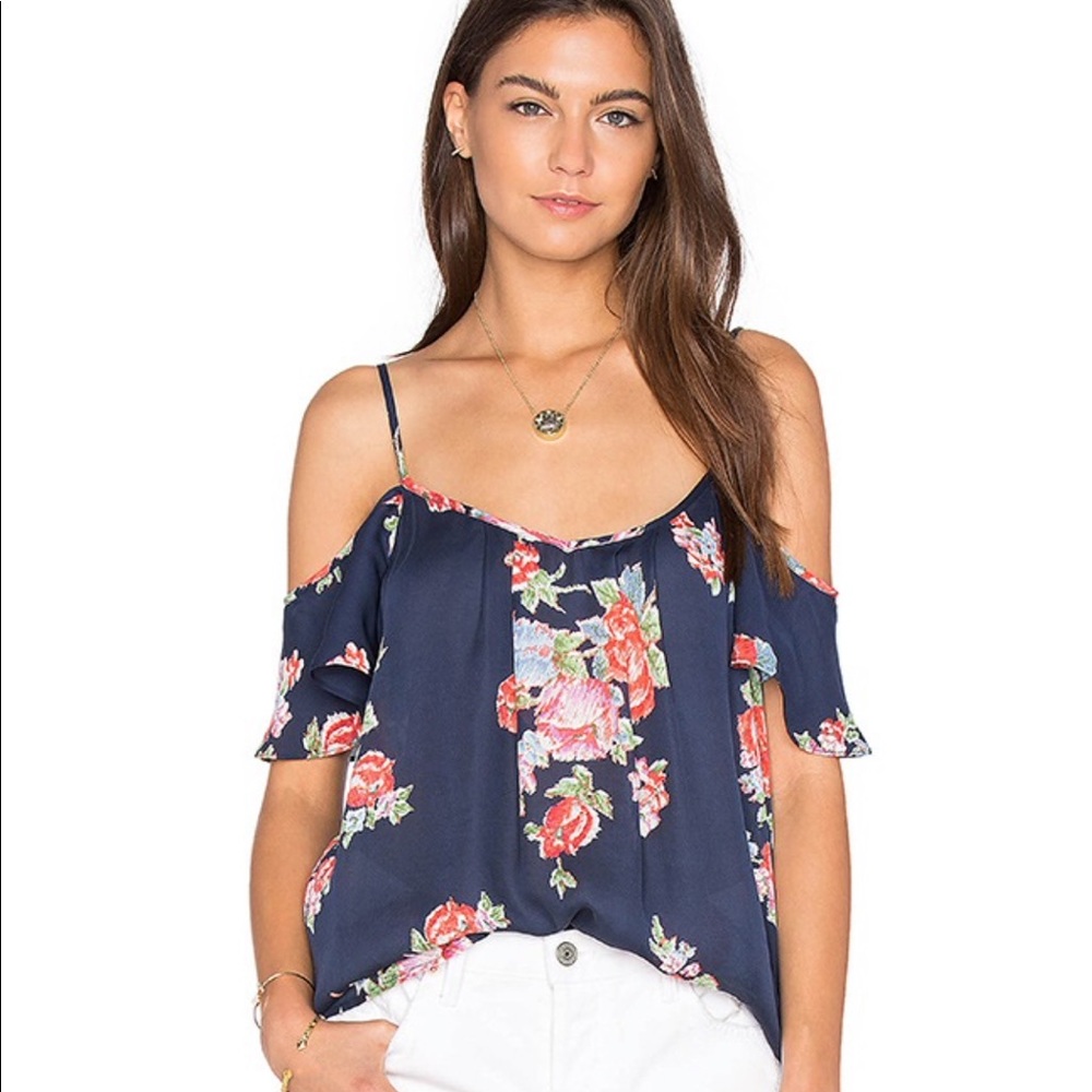 Joie Adorlee silk cold shoulder top